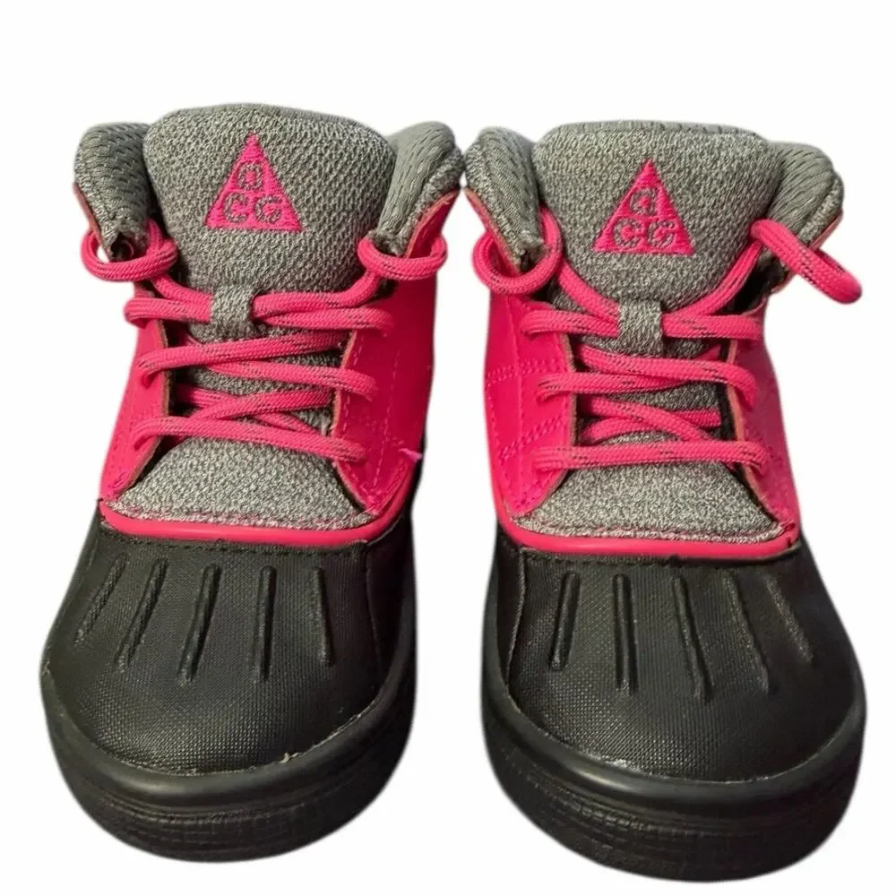 Nike Woodside 2 High ACG Infant Girls Bootie Shoe 6 Baby Pink Black Gray